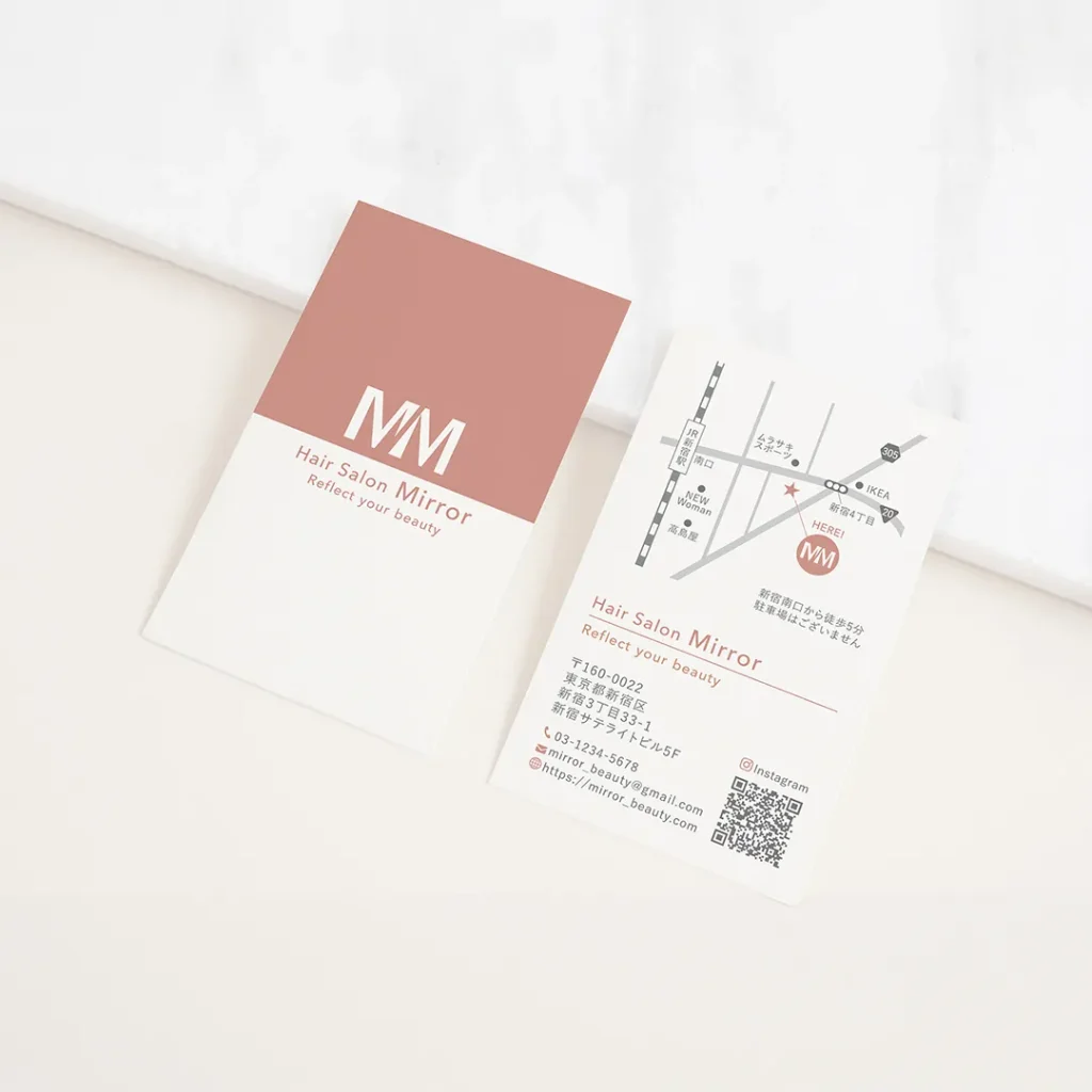 ヘアサロンミラーショップカード